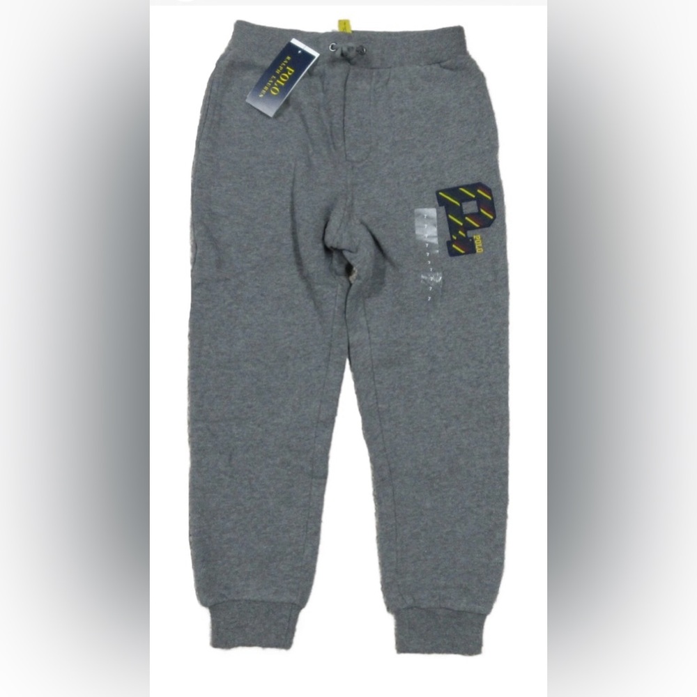 Polo by Ralph Lauren Boys Gray Jogger Sweatpants with 'P' Patch size (18-30)